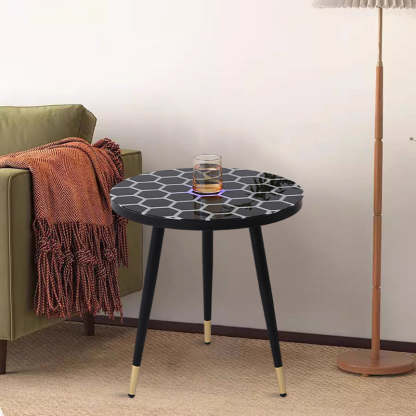 Minimalist Sensor Glass Steel Coffee Table — Black