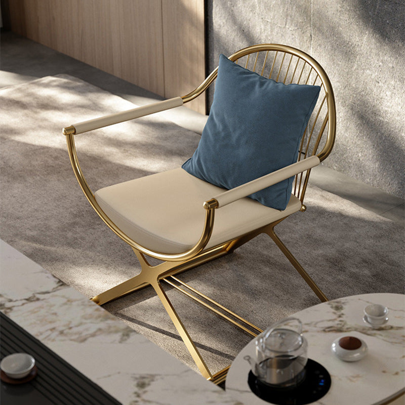 Modern Curved Microfiber Leather Dining Chair