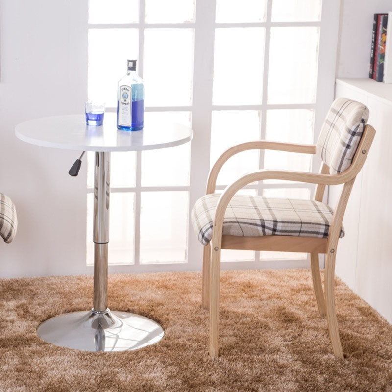 Nordic Wood Fabric Leather Velvet Dining Chair — Gray