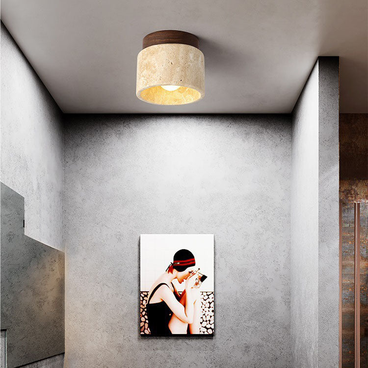 Minimalist Travertine 1-Light Ceiling Light