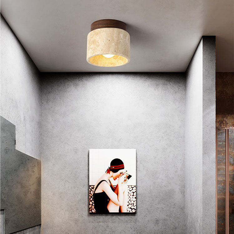 Minimalist Travertine 1-Light Ceiling Light