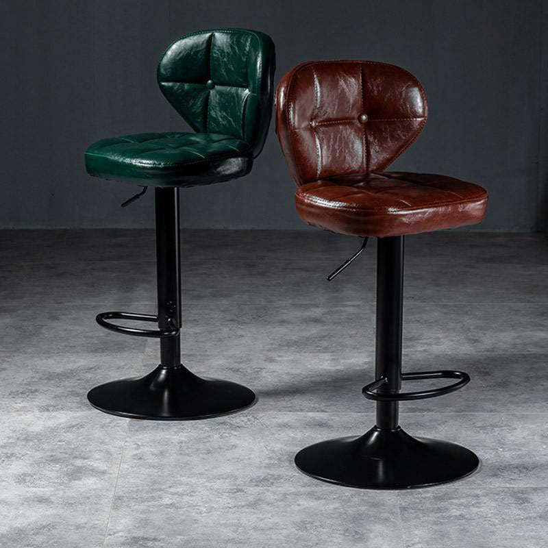 Minimalist Leather Metal Bar Stool