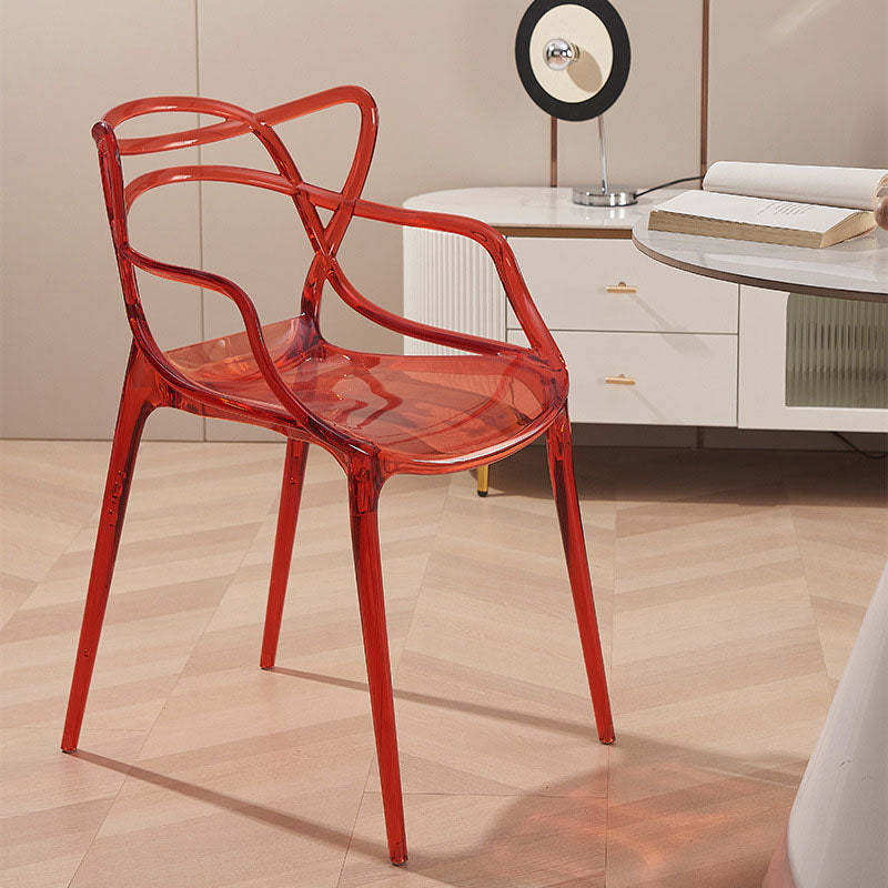 Contemporary Curved Plastic Acrylic Dining Chair