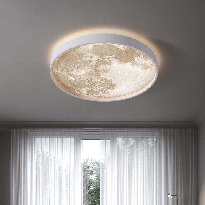 Nordic Moon Round LED Flush Mount Light