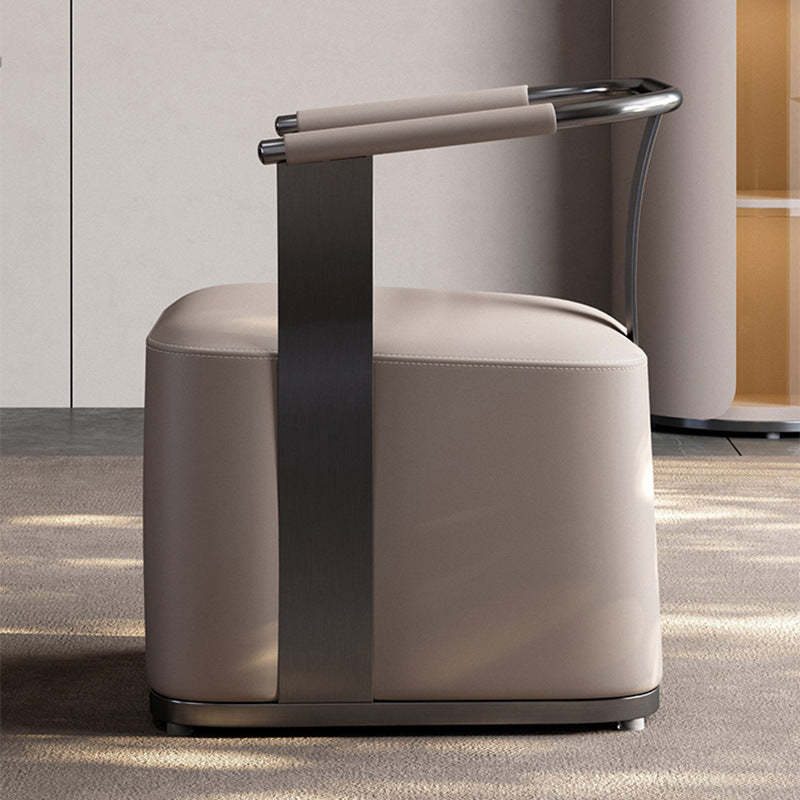 Minimalist Metal Leather Armchair