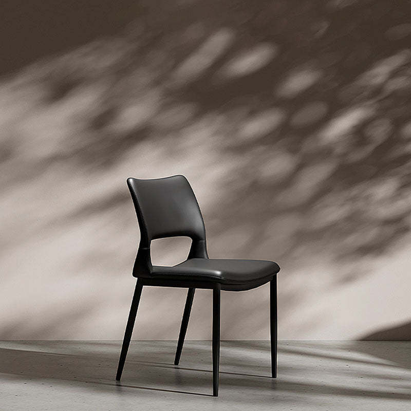 Lighom curved hollow leather metal steel dining chairs & benches for dining room