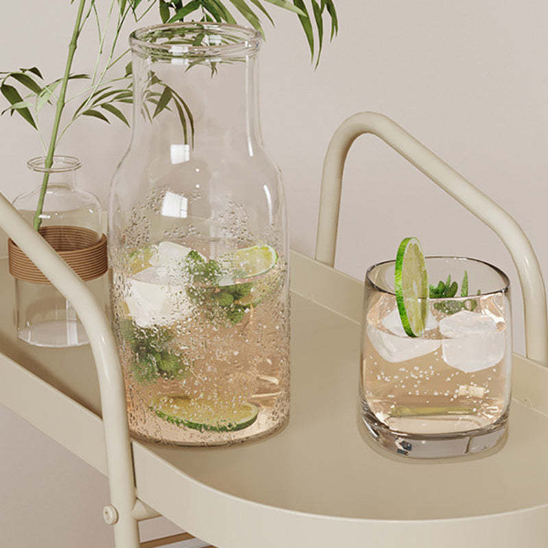 Minimalist Long Oval Iron 2-Tier End Table