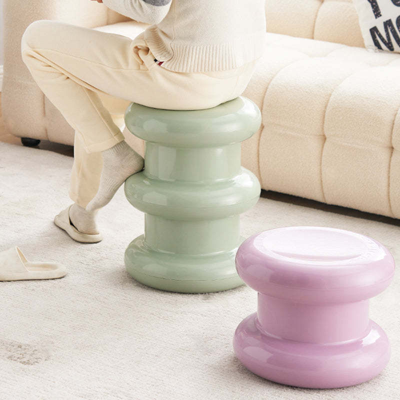 Scandinavian Acrylic Cylinder Vanity Stool — Purple