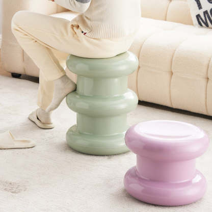 Scandinavian Acrylic Cylinder Vanity Stool — Purple