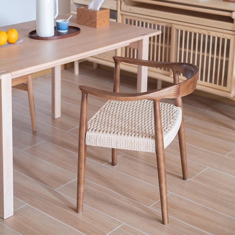 Vintage Braided Rope Wood Dining Chair