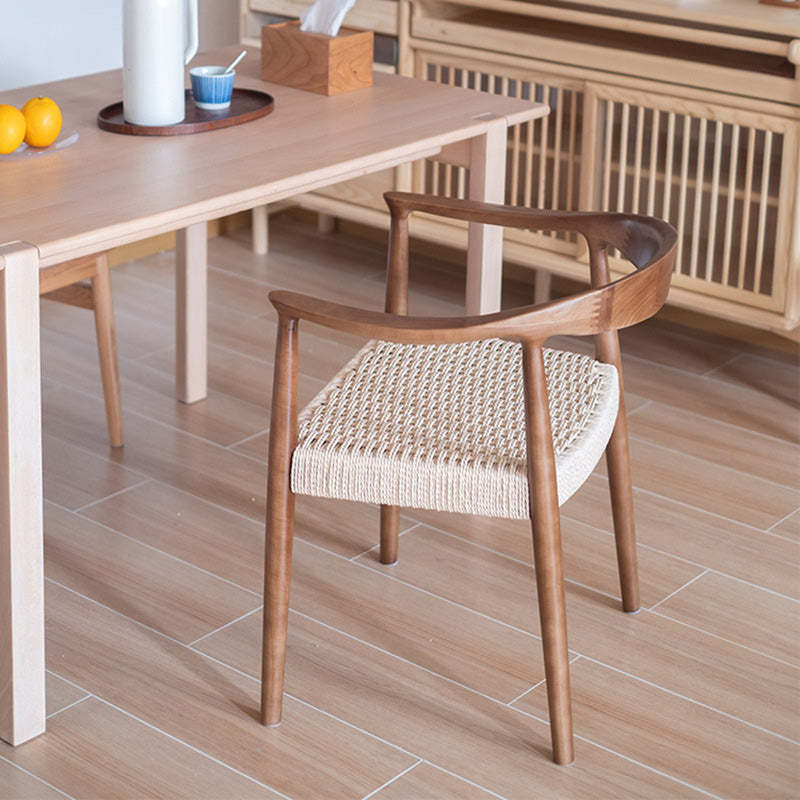 Vintage Braided Rope Wood Dining Chair