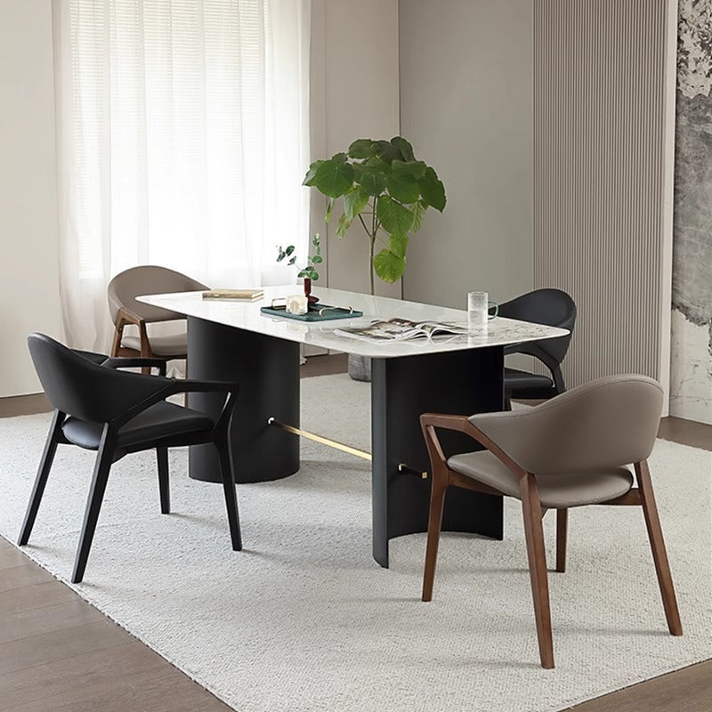 Scandinavian Leather Ash Wood Dining Chair