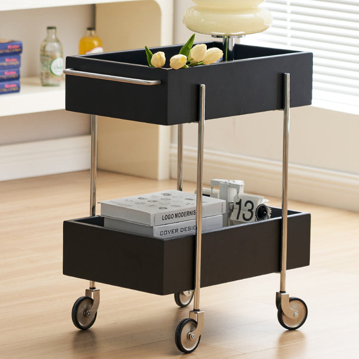 Creative end 2-tier steel metal fabric end & side tables