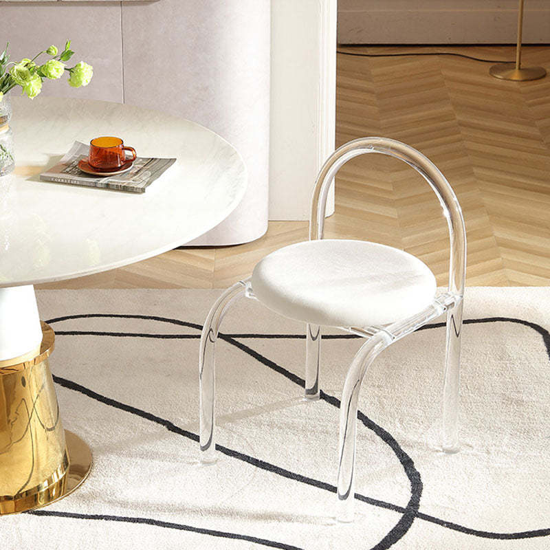 Nordic Acrylic Velvet Round Arched Dining Chair
