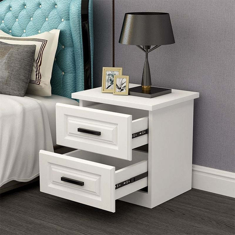 Minimalist Metal Rectangular Nightstand 2-Drawer