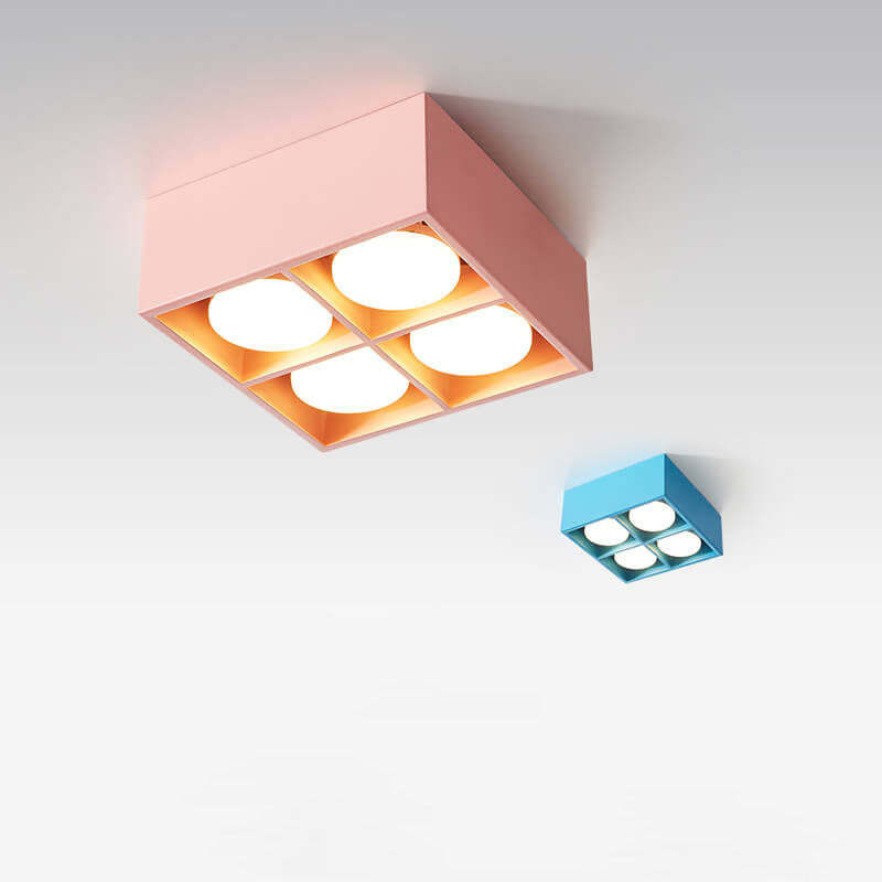 Minimalist Square Iron Spotlight LED Flush Mount Light
