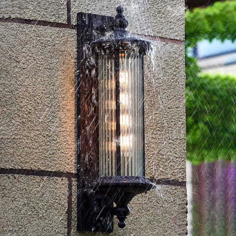 Retro Aluminum Glass Cylinder Wall Sconce