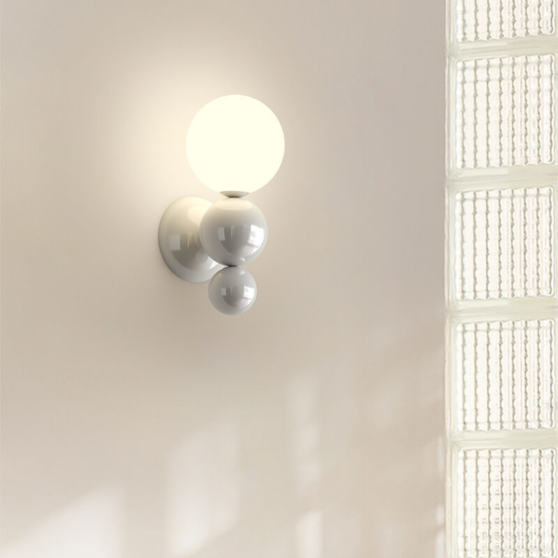 Modern Cream Kids Wrought Iron Sphere Wall Sconce