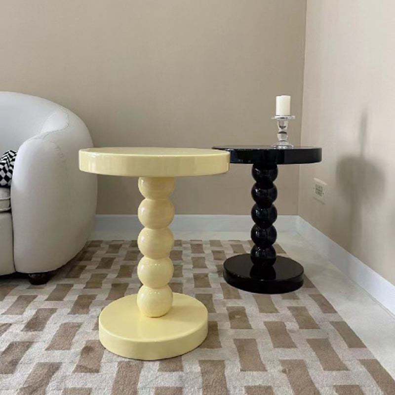 Vintage Round Beaded Wooden Coffee Table