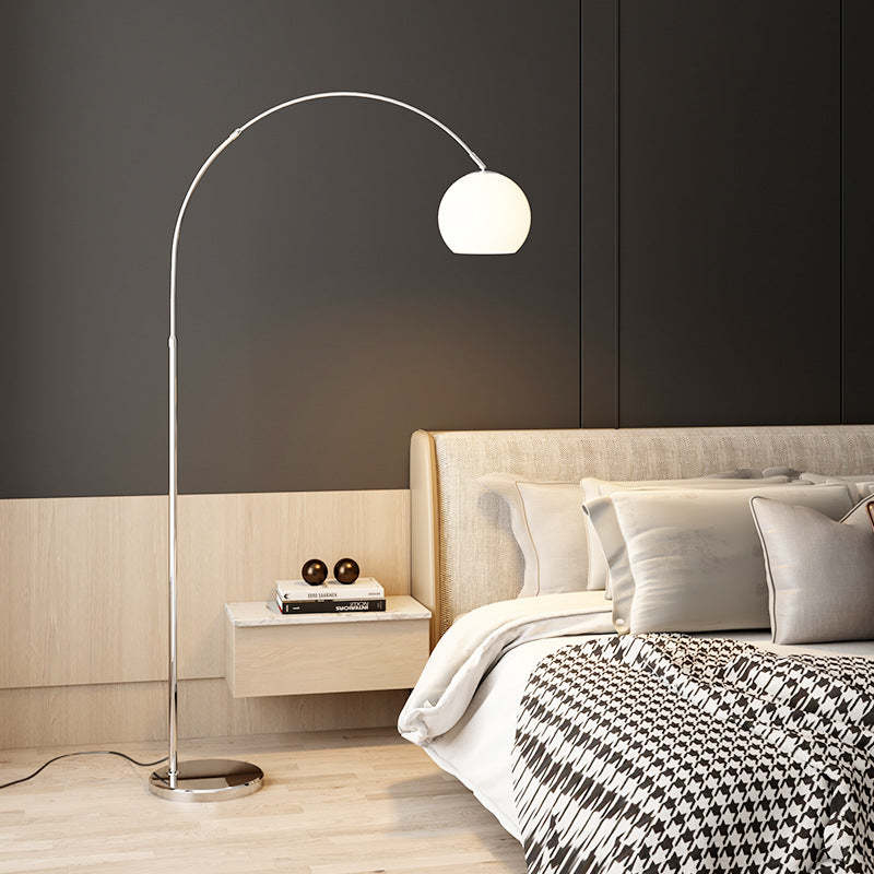 Scandinavian Glass Round Fishing Rod Iron Floor Lamp
