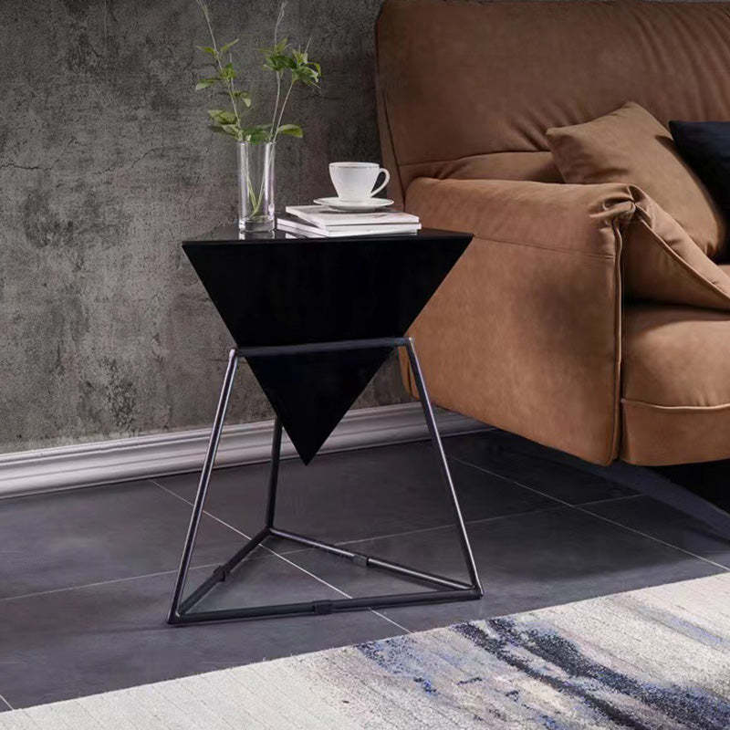 Nordic Pyramid Glass Slate Side Table