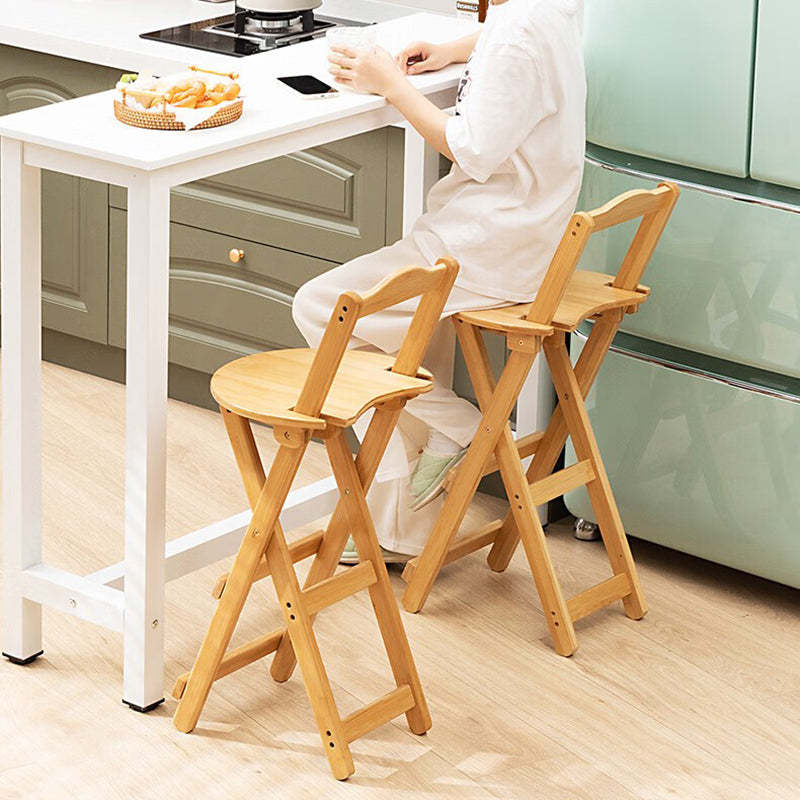 Minimalist round wood bar & counter stools — 10.5" W x 27.5" H x 11.42" L / Natural Wood