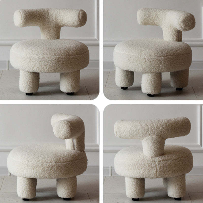 Nordic Lambswool Wood Round Chair