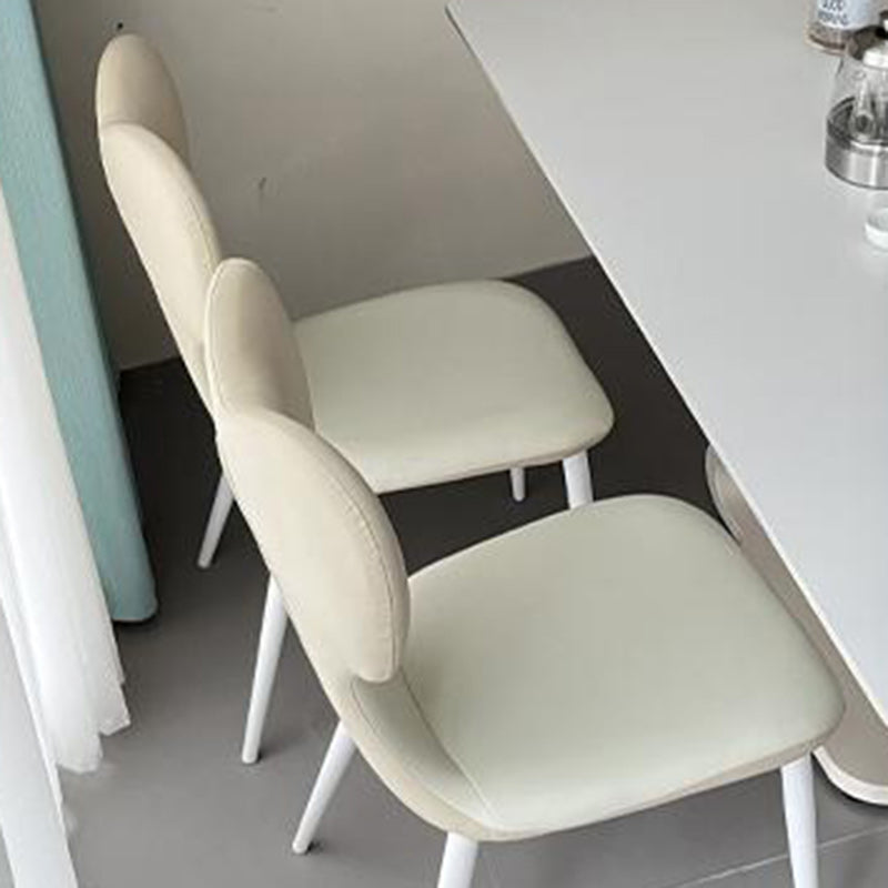 Nordic Leather Steel Bow Tie Dining Chair