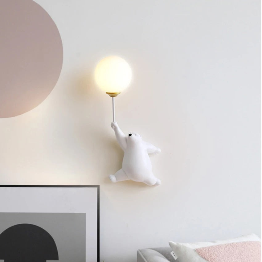 Lighom creative bear home white wall sconces — 220V-240V (UK/AU)