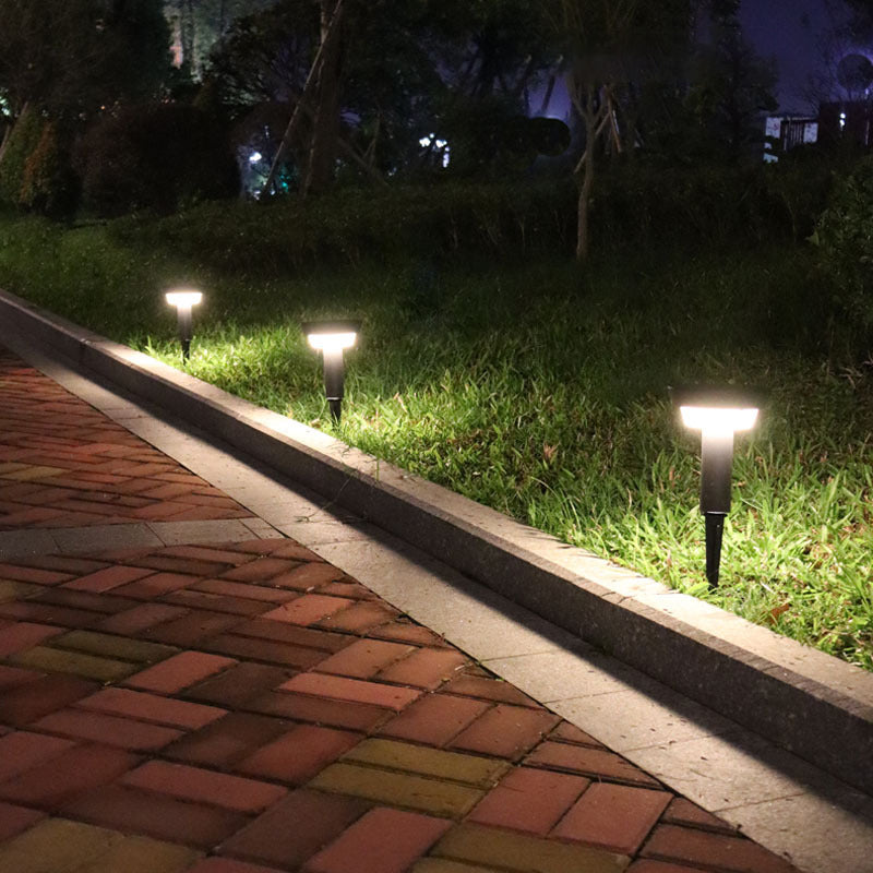 Modern Solar Round Aluminum Acrylic Outdoor Light