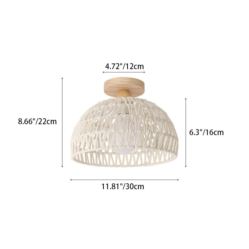 Japanese Solid Wood 1-Light Ceiling Light