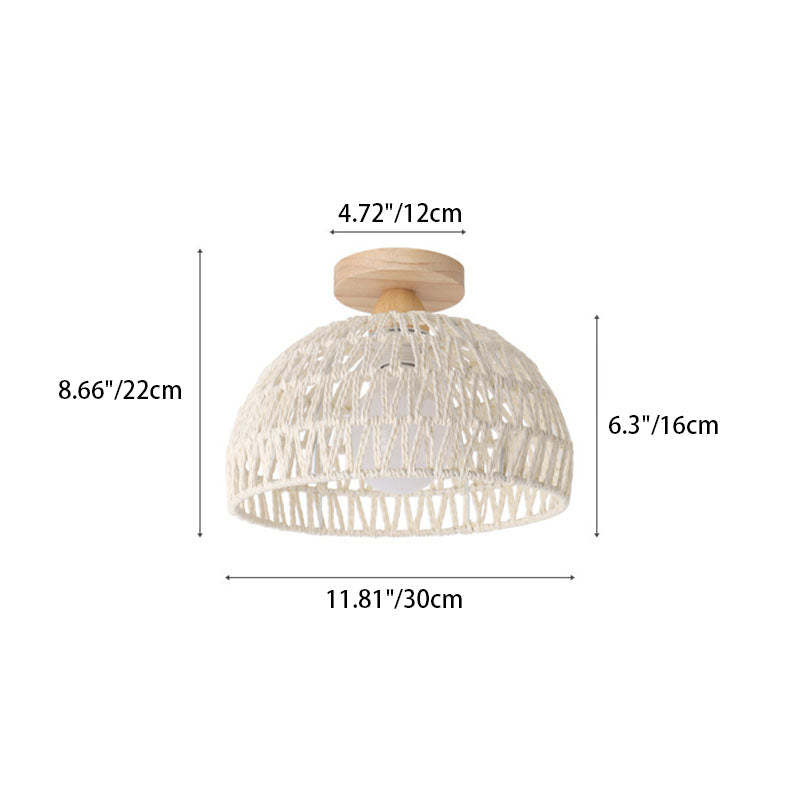 Japanese Solid Wood 1-Light Ceiling Light