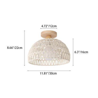 Japanese Solid Wood 1-Light Ceiling Light