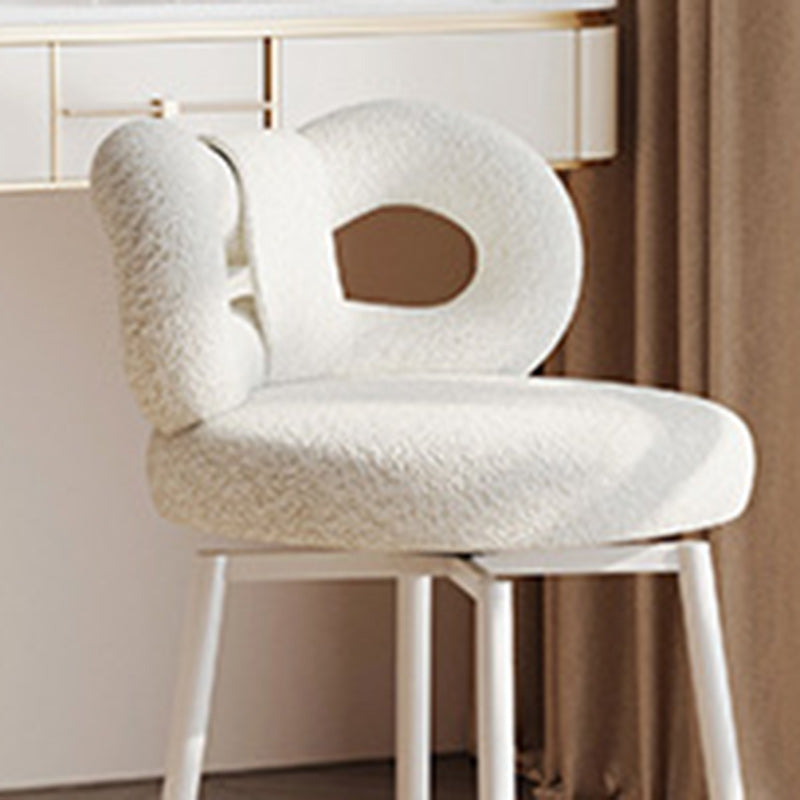 Contemporary Bow Lambswool Iron Vanity Stool