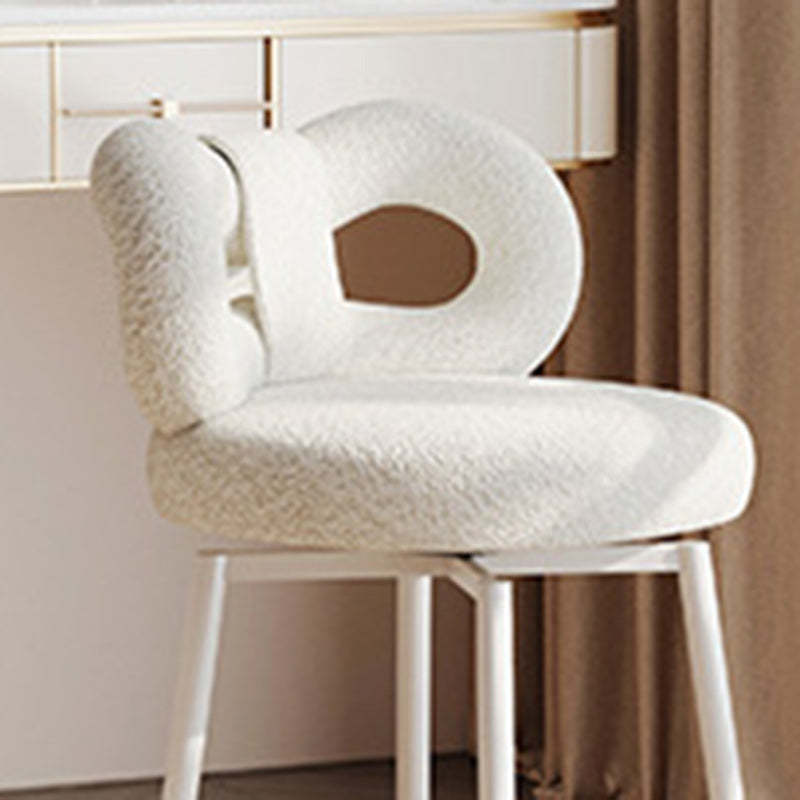 Contemporary Bow Lambswool Iron Vanity Stool
