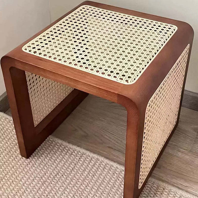 Vintage Rattan Solid Wood Coffee Table