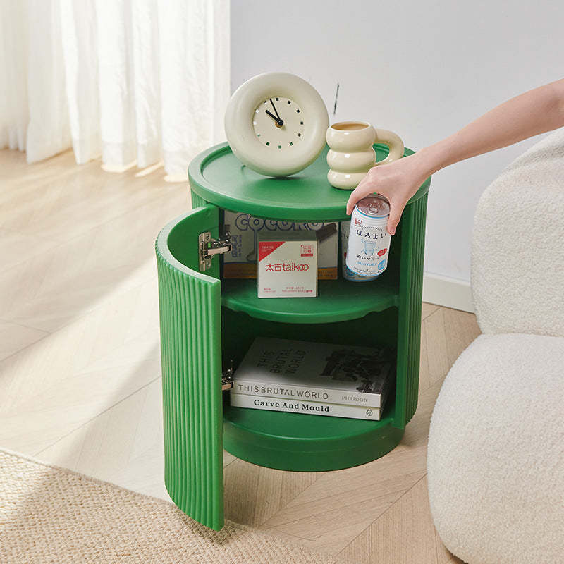 Minimalist Cylinder Plastic Nightstand