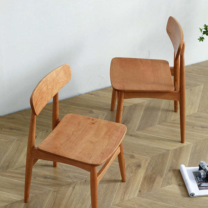 Vintage Cherry Wood Dining Chair with Footrest