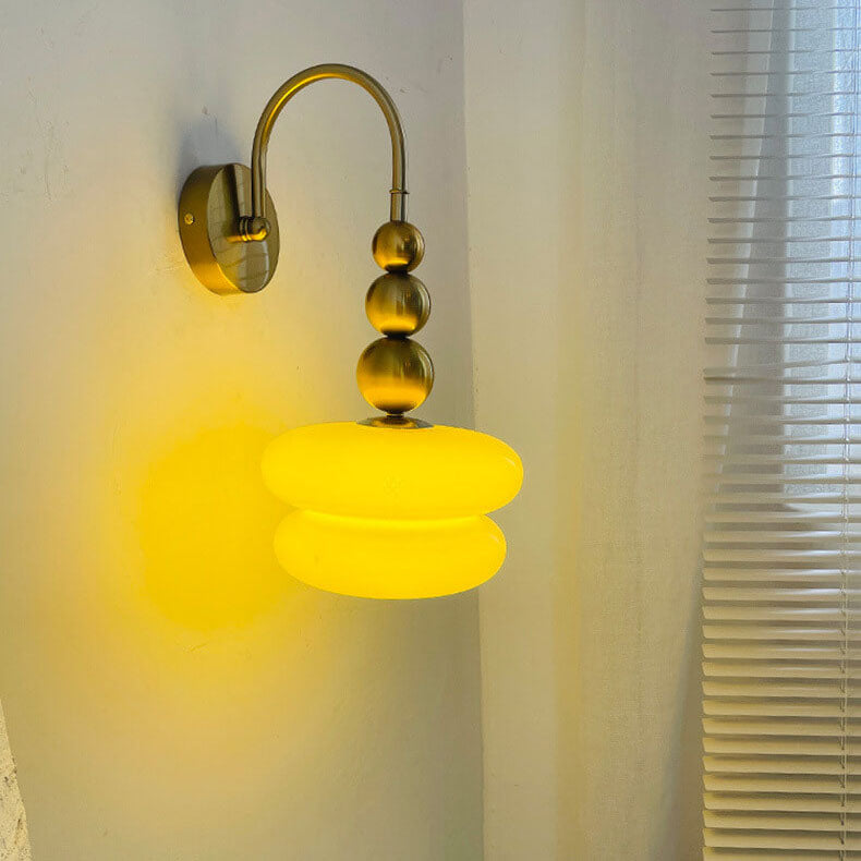 Macaron Cream Gourd Glass Wall Sconce
