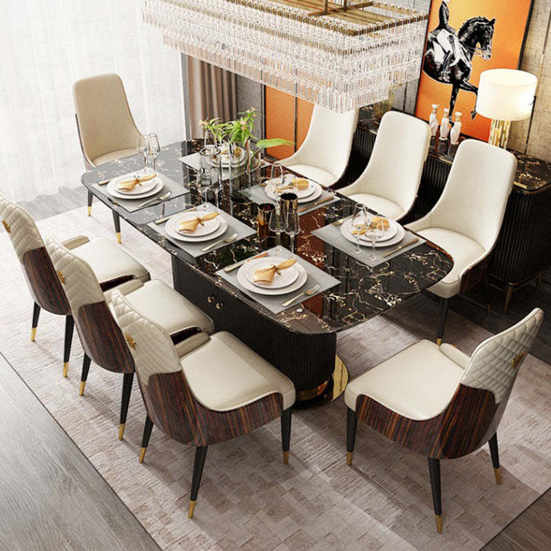 Nordic Leather Wood Steel Dining Chair