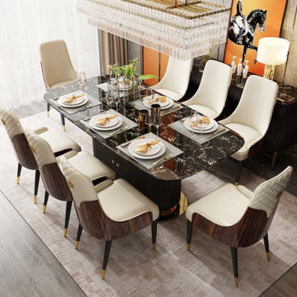 Nordic Leather Wood Steel Dining Chair