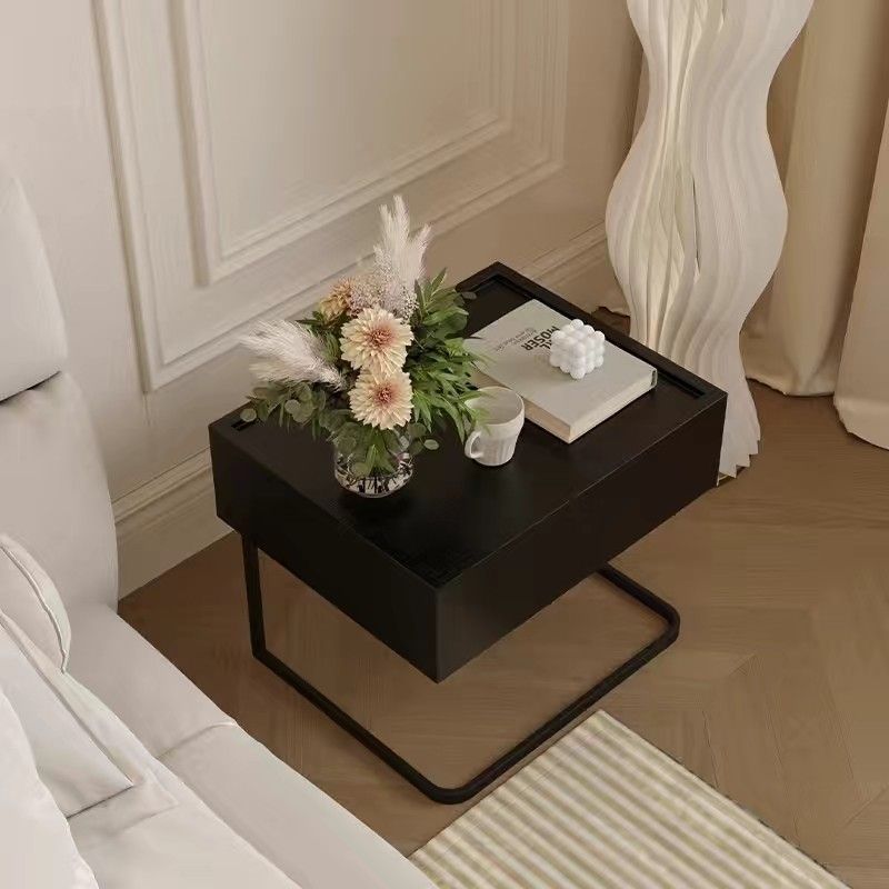 Minimalist Solid Wood Iron Nightstand