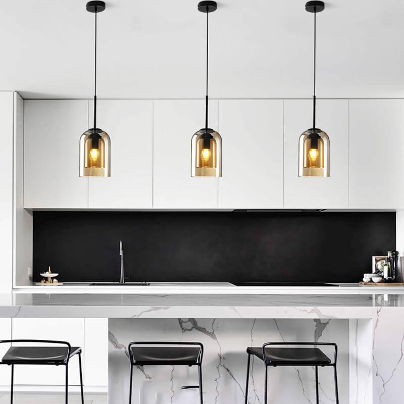 Minimalist Glass Cylinder Cup Pendant Light