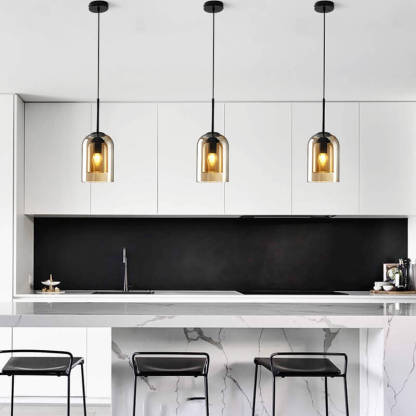 Minimalist Glass Cylinder Cup Pendant Light
