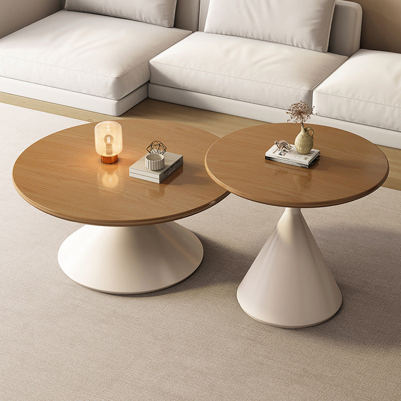 Minimalist Cone Wood Steel End Table — Black