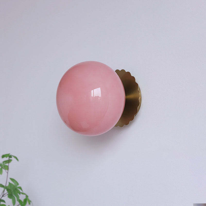 Modern Vintage Iron Glass Round Wall Sconce