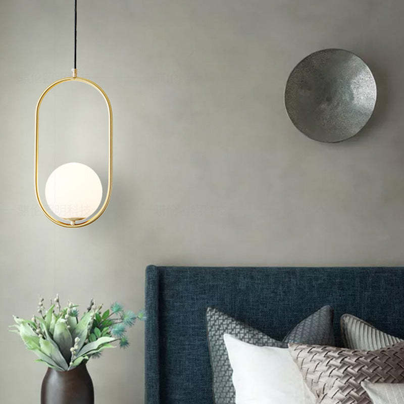 Modern Minimalist Oval Glass Orb Pendant — A / 110V-120V For US/CA