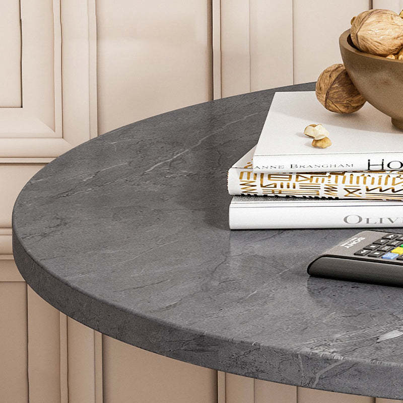 Nordic G-Shape Steel 2-Tier End Table — White - Gold