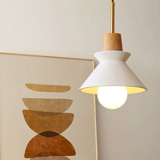 Nordic Macaron Wood Cement Pendant Light