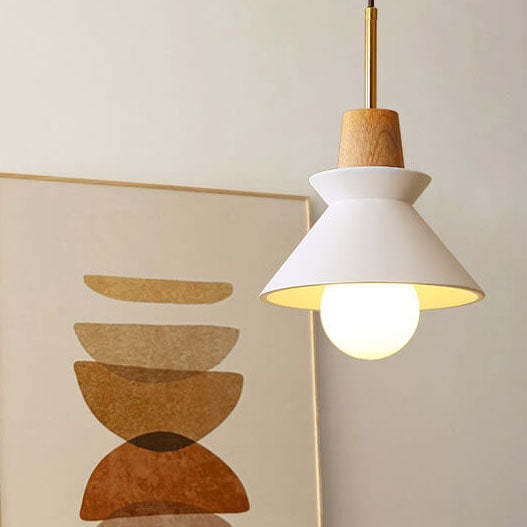 Nordic Macaron Wood Cement Pendant Light